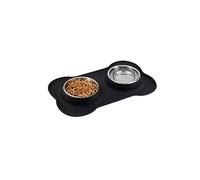 Dog Bowls, Puppy Bowl with Mat Tray - Stainless Steel Double Bowls, Non Slip Dog Bowls for Small Dogs Puppies Kittens Cats Food Water Feeding