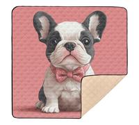 Dog Bowtie Blush Art Large Non-Slip Baby Activity Play Mat for Indoor Outdoor 1-Piecing Baby Kick Crawling Mat for Babies Infants Toddlers, 50'' x 50''