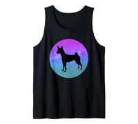 Dog Breed Basenji Dog Silhouette Space Galaxy Tank Top