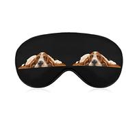 Dog Breed Basset Hound Sleep Mask Soft Blindfold Portable Eye Mask with Adjustable Strap for Men Women