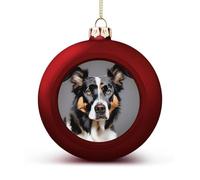 Dog Breed Christmas Ball Ornaments - Red Shatterproof Plastic Vintage Rustic Xmas Tree Decorations Pendant for Family Holiday Wedding Party Xmas Hanging Decoration