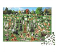 Dog Breed Collage 1000 Piece Puzzle Multi Dog Group Art Vivid Colors Precision-cut Premium Cardboard for Beginners Gift for Puzzle Lovers 38x26cm/1000pcs