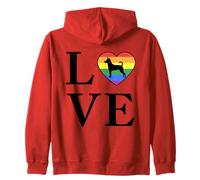 Dog Breed Decker Rat Terrier Word Love Typography Retro Zip Hoodie
