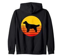 Dog Breed Field Spaniel Dog Silhouette Retro Vintage Zip Hoodie