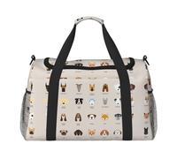 Dog breed Hand Travel Bag - Large Reusable Shopping Tote Bag, Perfect for Outdoor Activities, Sports, Camping & Groceries, Black, One Size