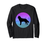Dog Breed Northern Inuit Dog Dog Silhouette Space Galaxy Long Sleeve T-Shirt
