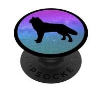 Dog Breed Northern Inuit Dog Dog Silhouette Space Galaxy PopSockets Adhesive PopGrip