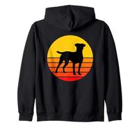 Dog Breed Patterdale Terrier Dog Silhouette Retro Vintage Zip Hoodie