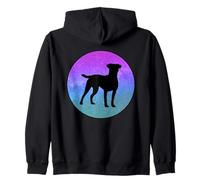 Dog Breed Patterdale Terrier Dog Silhouette Space Galaxy Zip Hoodie