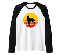 Dog Breed Portuguese Podengo Dog Silhouette Retro Vintage Raglan Baseball Tee