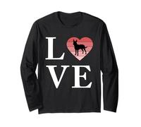 Dog Breed Portuguese Podengo Word Love Typography Retro Long Sleeve T-Shirt