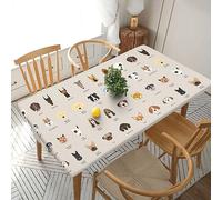 Dog Breed Print Elastic Edge Fitted Tablecloth Cover 5 Foot Rectangle Table , Waterproof And Wipeable Tablecloth Covers For Elastic Edged Table Cover For Indoor Outdoor Patio Picnic 30 X 60 Inch