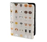 Dog Breed Printing Cowhide Passport Holder,Passport Cover,Travel Card Cover Case For Men Women,Documents Protector, Black, One Size