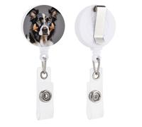 Dog Breed Retractable Badge Reel - Personalized ID Name Badge Holder with Lanyard Cute Badges Reel Holder Round Nurse Doctor Name Tag Badges Clip for Work
