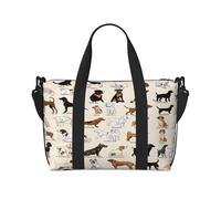 (Dog Breed) Waterproof Lightweight Hand Travel Bag - Large Carry-On for 3-5 Day Trips | Air Travel, Sports, Weekend Use | Men & Women (1-Pack)