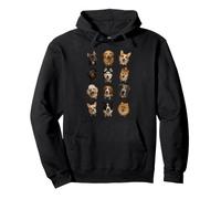 Dog Breeds Grid Portrait Realistic Dog Lover Cat Funny Gifts Pullover Hoodie