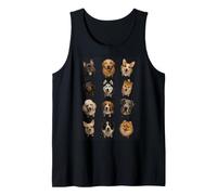 Dog Breeds Grid Portrait Realistic Dog Lover Cat Funny Gifts Tank Top