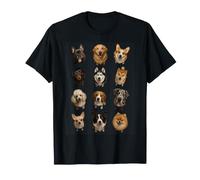 Dog Breeds Grid Portrait Realistic Dog Lover Cat Gifts T-Shirt