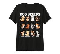 Dog Breeds Names Chart Kids Easy Cute Dogs Learning Guide Premium T-Shirt