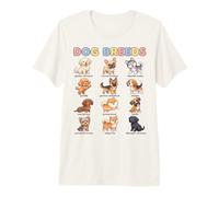 Dog Breeds Names Chart Kids Easy Cute Dogs Learning Guide Premium T-Shirt