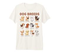 Dog Breeds Names Chart Kids Easy Cute Dogs Learning Guide Premium T-Shirt