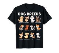 Dog Breeds Names Chart Kids Easy Cute Dogs Learning Guide T-Shirt