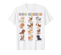 Dog Breeds Names Chart Kids Easy Cute Dogs Learning Guide T-Shirt