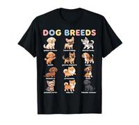 Dog Breeds Names Chart Kids Easy Cute Dogs Learning Guide T-Shirt