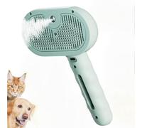 Dog Brush, 3 in 1 Self Cleaning Steamy Pet Brush, Anti-Static & Skin-Friendly Design, One-Click Release Button and Tank, Dog Cat Grooming Tool for Long & Short Hair (Green)