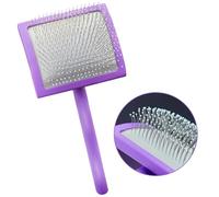 Dog Brush Cat Brush for Grooming Little Round Rubber Tip, Slicker Dog Brushes for Grooming with Ergonomic, Wood Handle, Flexible Cushion, Slicker Dog Brushes for GoldenDoodles Poodles/Labradors/Cat