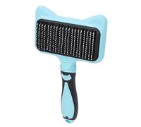 Dog Brush, Cat Brush Self Cleaning Slicker for Long Haired Curved Teeth Dogs Bunnies Pet Grooming Shedding, Suitable for All Rabbit Types, Blue