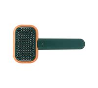 Dog Brush, Cat Brushes For Indoor Cats Dogs Grooming Brush Tool Mats Tangled Hair Slicker Massage Self Cleaning For Pets with Long or Short Hair (Orange Green)