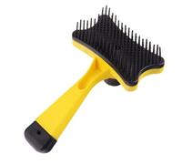 Dog Brush Cat Grooming Brush Self Cleaning Static Free Massage Comb Stable Thicker Bristles Pet Supplies To Remove Loose(Yellow)