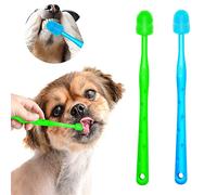 Dog Brush Cat Pet Puppy Gum Finger Toothbrush Dental Care Teeth Cleaning Supplies Kit for Dogs, 2 Pcs 360° Silicone