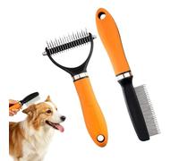 Dog Brush - Ergonomic Handle Self-Cleaning Detangling | Dog Undercoat Brush Set - for Rabbits, Short, Soft, Pets with Top Hair