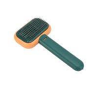 Dog Brush, Mats Tangled Hair Slicker Massage Cats Dogs Brush Self Cleaning Cat Brushes For Indoor Grooming Tool For Pets with Long or Short Hair (Orange Green)