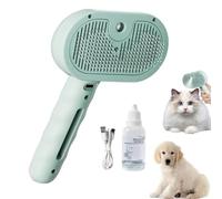Dog Brush Pet Spray Hair Removal Comb,3 In 1 Comb, Steam With Water Tank And Release Button, For Pets Shedding & Grooming (Green)