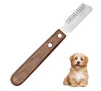 Dog Brushes For Grooming, Hand Stripping Tools Dog Stripping Comb For Border Terrier And Other Breeds, Portable Ergonomic Wooden Handle Right