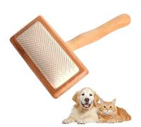 Dog Brushes with Air Cushion, Cat Brush Deshedding Tool with Net Needle, Wooden Handle Grooming Brush, Removes Undercoat Tangles & Loose Fur