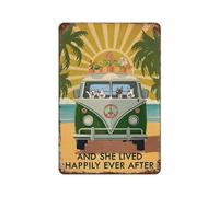 Dog Bull Terrier and She Lived Happily Ever after Paper,Tin Sign Vintage Retro Metal Wall Decor Decoration Art for Home Garden Kitchen Bar Pub Living Room Office Garage Poster Plaque(30x40cm）-F44