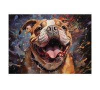 Dog Bulldog Splash 1000 Piece Mini Jigsaw Puzzle For Adults Gift Idea | 52x38cm Cardboard Puzzle Lovers Mind Relaxation Puzzle Game Birthday Gift Home Decor