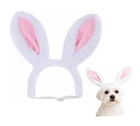 Dog Bunny Ears Cute Easter Pink Rabbit Hat & Bow Tie Hallooween Christmas Holiday Outfits for Cats Dogs (Small)