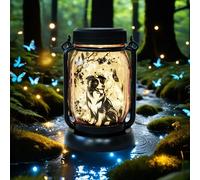 Dog Butterfly Solar Lanterns, Outdoor Solar Lights, Border Collie Gifts, Corgi Gifts, Garden Decor, Patio Decor, Garden Gifts, Gifts for Dog Lovers, Dog Memorials, Dog Gifts for Women, Gifts for Girls