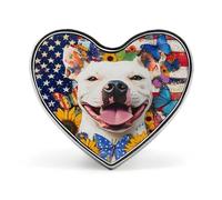 Dog Butterfly Sunflower U.S.A Flag Heart Metal Brooches 1 Inch Decorative Badges Exquisite Decorations Pins for Clothing