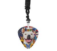 Dog Butterfly Sunflower U.S.A Flag Vintage Pick Necklace Guitar Bass Pick Pendant &B Steel Music Jewelry for Music Lovers