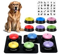 Dog Buttons for Communication, 6 Pcs Dog Talking Button Set, 30s Voice Recording Speaking Button Pet Speech Training Buzzers with 30 Scene Stickers and Waterproof Anti-Slip Mat for Animal Training