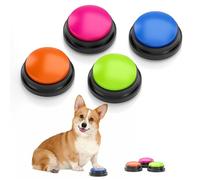 Dog Buttons Talk Training, 30 Second Record & Playback Interactive Dog Toys, Communication and Training Dog Gifts, Dog Buttons Talk Training Multicolour Set of 4