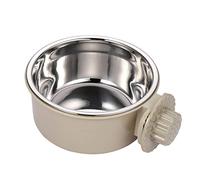 Dog Cage Bowl Heat-Resistant Pets Stainless Steel Hanging Drinking Bowl Portable Pet Water Dispenser Feeder for Dog Puppy Cat