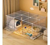 dog cage Cat Cage - Cat Cage Playpen Cat Enclosure Indoor Ferret Cage Dog Crates for Large Dogs Cat Kennels with Litter Box Easy to Clean - Large Exercise Place Ideal for 1-3 Cats(111x75x47cm)