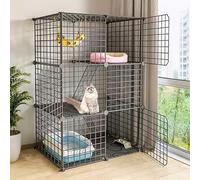 dog cage Cat Enclosure, Dog Cages for Small Dogs Indoor, Pet Playpen for Cats, Detachable Extra Large Cat Playpen, Small Animal Cage with Doors(75 * 49 * 109cm)